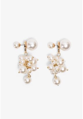 Faux Pearls Embellished Earrings