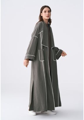 145 cm Contrast Drop Shoulder Abaya- Ramadan Style