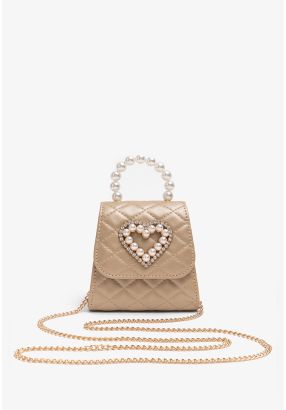 Embellished Heart Crossbody Bag