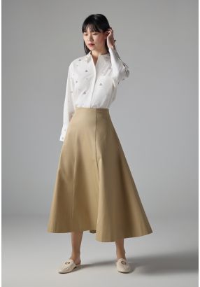 Flared Maxi Solid Skirt