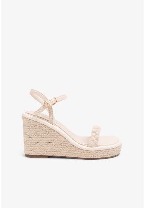 Braided Strap Wedge Sandals