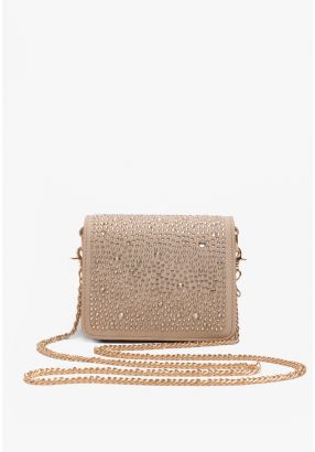 Crystal Embellished Crossbody Bag