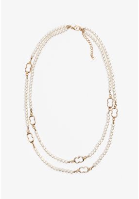 Monogram Faux Pearls Necklace