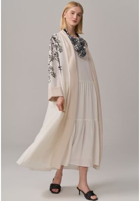 Floral Printed Belted Maxi Abaya - Ramadan Style