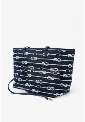 Knot Pattern Printed Tote Bag