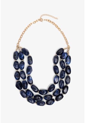 Midnight Blue Marble Necklace