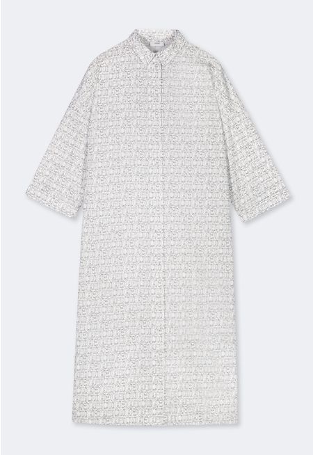 Oversize Monogram Print Shirt Dress