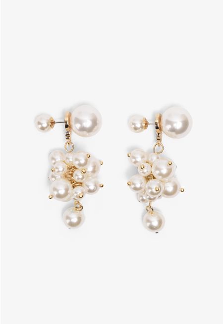 Faux Pearls Embellished Earrings