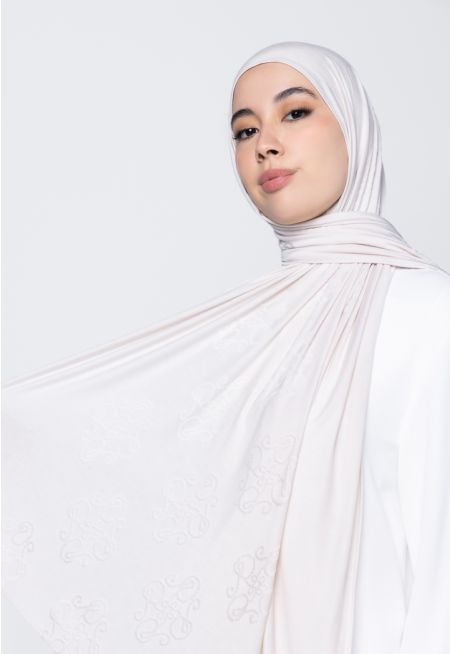 Monogram Embroidered Hijab