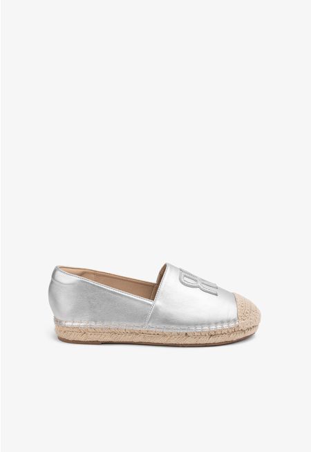 Embossed Faux Straw Espadrilles 