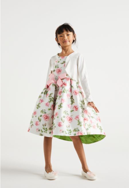 Puff Skirt Floral Dress