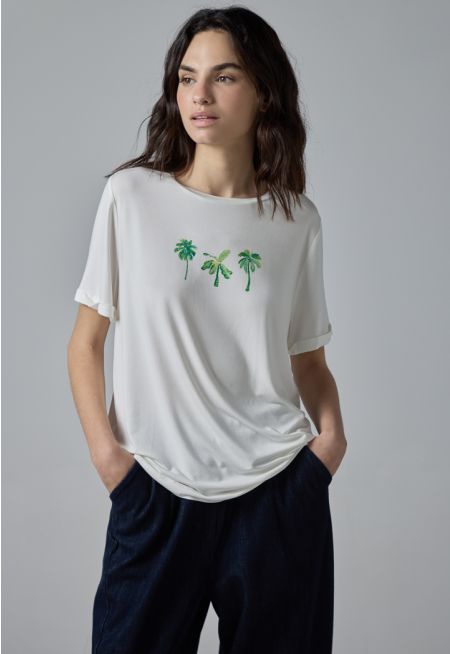Printed Motif Short Sleeve T-Shirt