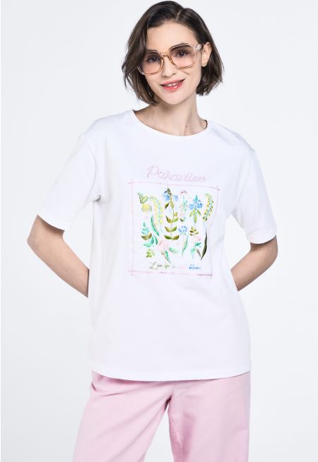 Embroidered Motif Regular Fit T-Shirt